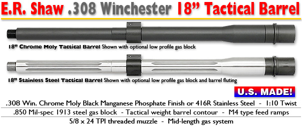 18-inch Tactical .308 Barrels