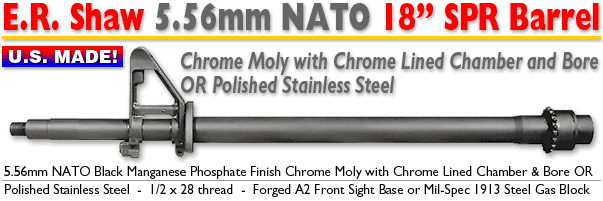18 inch 5.56 NATO SPR Barrel
