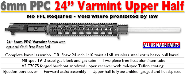 24-inch 6mm PPC Varmint Upper