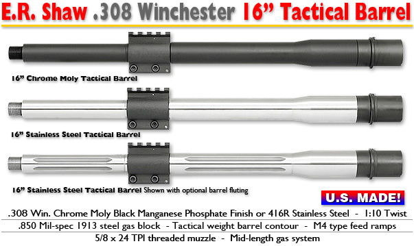 16-inch Tactical .308 Barrels